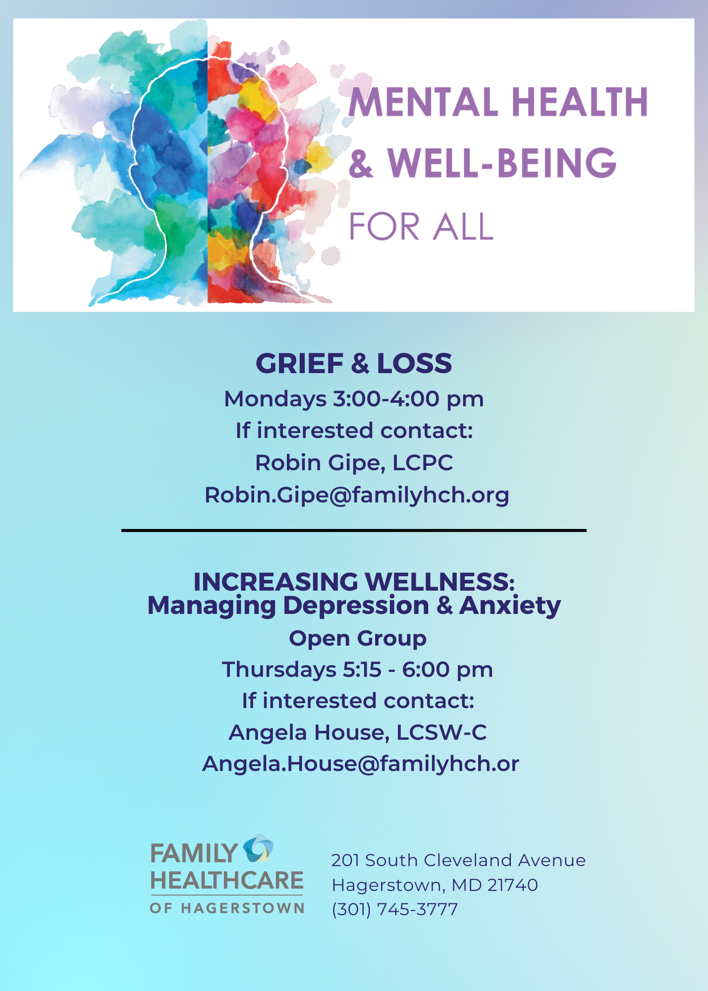 Mental Health & Well-Being at Family Healthcare of Hagerstown